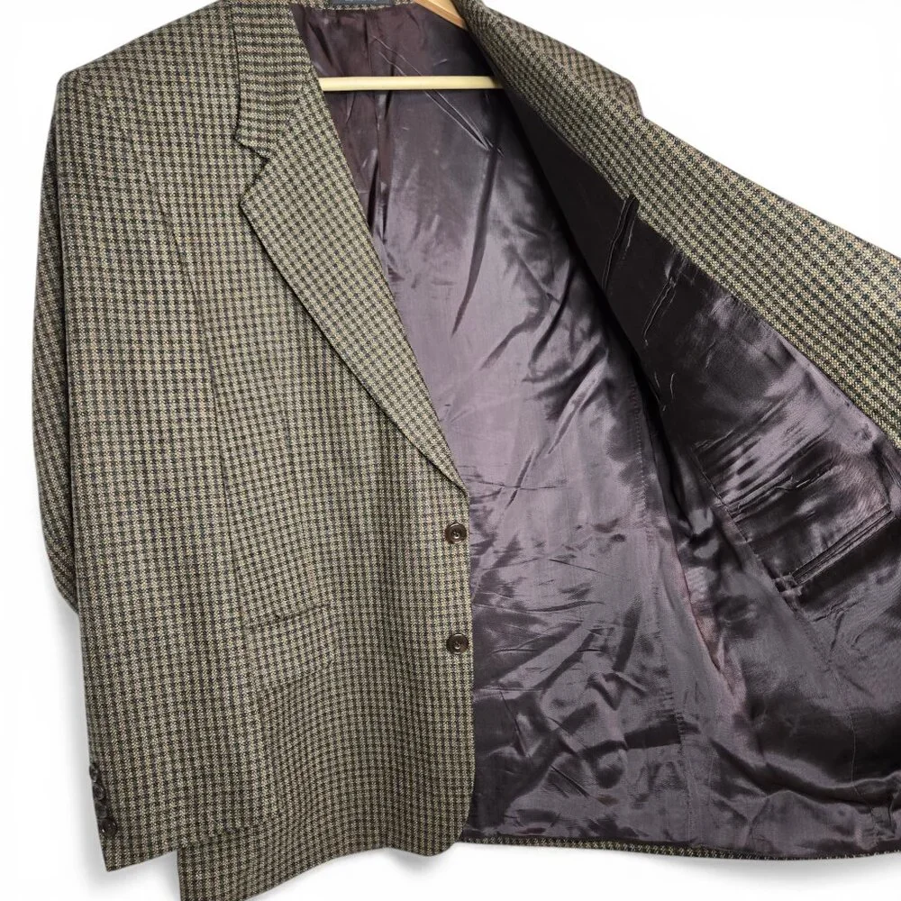 Gianfranco Ruffini Italy Houndstooth‎ Plaid Blazer Men Sport Jacket Office R-42